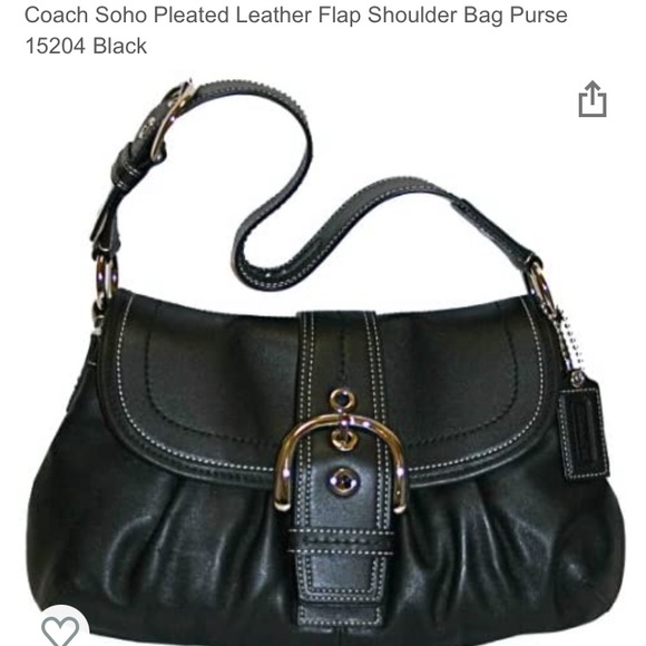 Coach Soho Pleated Leather Flap Shoulder Bag - Picture 1 of 5